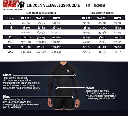 Gorilla Wear, Світшот-футболка з капішоном Lincoln Sleeveless Hoodie - Black ( 4XL )