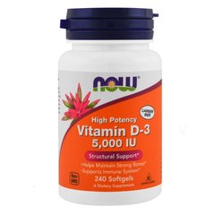 Now Foods Вітамін Vitamin D-3 High Potency 5000 IU, 240 капсул