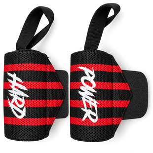 Кистьові бинти Hard Power Wrist Wraps 8&times;53 см &mdash; чорно-червоні