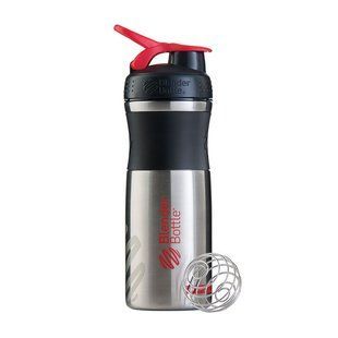 Blender Bottle, Спортивный шейкер BlenderBottle SportMixer Stainless Steel Red, 820 мл