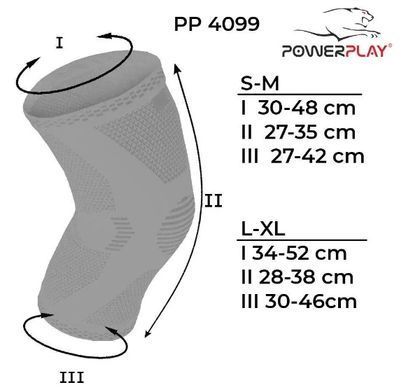 PowerPlay, Наколенники Knee Support PP-4099, Черный/Зеленый ( L/XL )