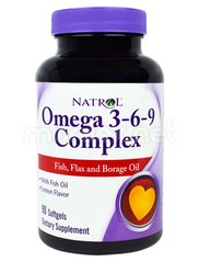 Natrol, Рыбий жир Omega 3-6-9 Complex, Lemon Flavor, 90 капсул
