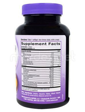 Natrol, Рыбий жир Omega 3-6-9 Complex, Lemon Flavor, 90 капсул