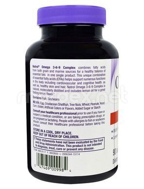 Natrol, Рыбий жир Omega 3-6-9 Complex, Lemon Flavor, 90 капсул