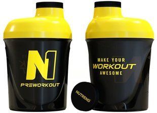 Nutrend, Спортивный шейкер SHAKER 2019 N1, Black and yellow 300 мл