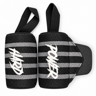 Кистьові бинти Hard Power Wrist Wraps 8&times;53 см &mdash; чорно-сірі