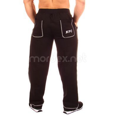 NPC, Штани спортивні теплі NPC USA Fleece Pants, чорний / білий, Чорний/білий, M