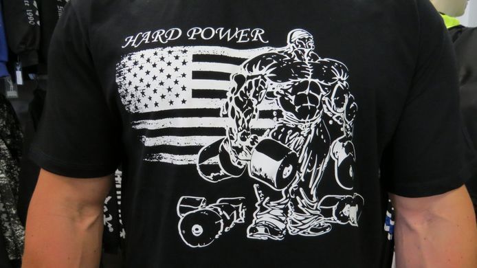 Hard Power(USA), Футболка з коротким рукавом Flag Bodybuilding Workout(Oversized MD7502-6), Black Color Hunt ( L )