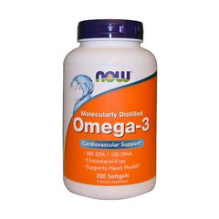 Now Foods Omega-3 Рыбий жир 200 капсул, 200 капсул