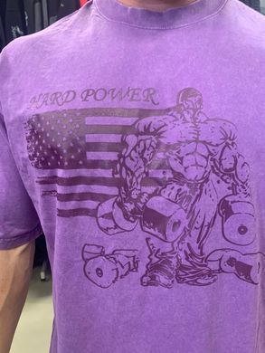 Hard Power(USA), Футболка с коротким рукавом Flag Bodybuilding Workout(Oversized MD7502-3), Purple Color Hunt ( XXXL )