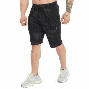 Big Sam, Шорты спортивные для бодибилдинга Men's Technic Camo Shorts 1518-Black Серые-чрные ( XL )