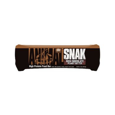 Universal Nutrition, Спортивний батончик Animal Snak Bar, Rich Chocolate Peanut Butter, 94 грам, Насичений шоколад з арахісовим маслом, 94 грами