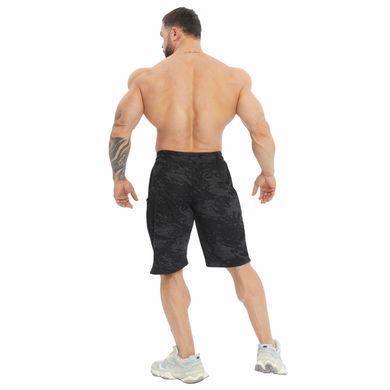 Big Sam, Шорты спортивные для бодибилдинга Men's Technic Camo Shorts 1518-Black Серые-чрные ( XL )