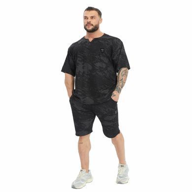 Big Sam, Шорты спортивные для бодибилдинга Men's Technic Camo Shorts 1518-Black Серые-чрные ( XL )