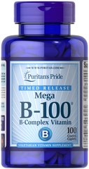 Puritans Pride, Витамины Vitamin B-100 Complex Timed Release, ( 100 таблеток )