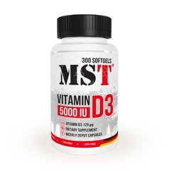 MST Sport Nutrition, Вітамін Vitamin D3 (5000 IU), 300 капсул, 300 капсул