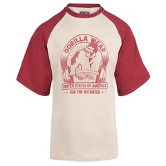 Gorilla Wear, Футболка с удлиненным рукавом (3\4 Logan Oversized T-Shirt Beige/Red) ( XL )