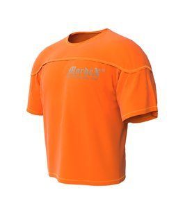 Mordex, Размахайка-Футболка Rag Top Bodybuilding с кокеткой и наружным оверлоком (MD7481-8) Оранжевая ( M )