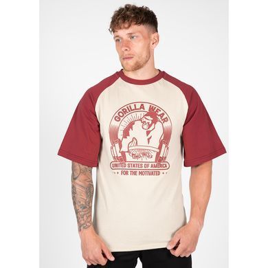 Gorilla Wear, Футболка з подовженим рукавом (3\4 Logan Oversized T-Shirt Beige/Red) ( XXXL )