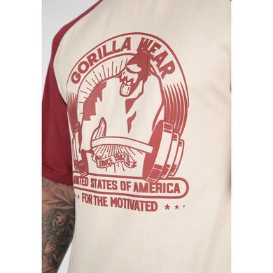 Gorilla Wear, Футболка з подовженим рукавом (3\4 Logan Oversized T-Shirt Beige/Red) ( XXXL )