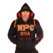 NPC, Толстовка с капюшоном на замке(флис зима) (MD6685-1), черный/оранжевый ( L )