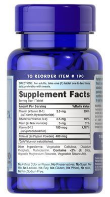 Puritans Pride, Витамины Vitamin B-Complex and Vitamin B-12, ( 90 таблеток )