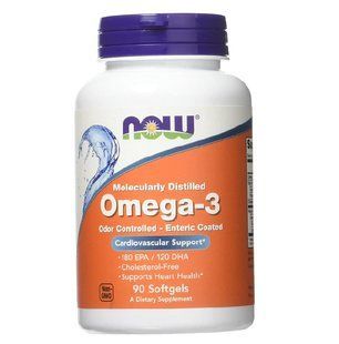 Now Foods, Риб'ячий жир Omega-3, Molecularly Distilled, 90 капсул, 90 капсул
