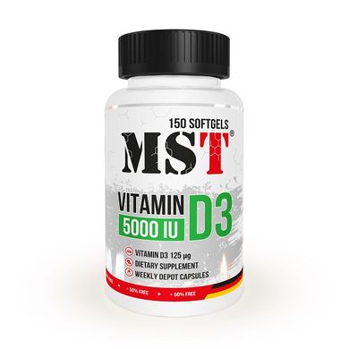 MST Sport Nutrition, Вітамін Vitamin D3 (5000 IU), 150 капсул, 150 капсул