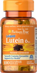 Puritans Pride, Витамины Lutein 6 mg with Zeaxanthin, ( 100 капсул )