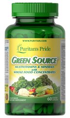 Puritans Pride, Витамины Green Source® Multivitamin & Minerals, 60 таблеток, 60 таблеток
