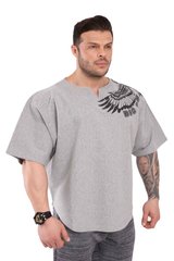 Big Sam, Размахайка 3241 Mens Extreme Eagle Design Rag Top Training T-Shirt Сіра M