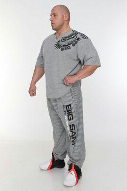 Big Sam, Размахайка 3241 Mens Extreme Eagle Design Rag Top Training T-Shirt Сіра M