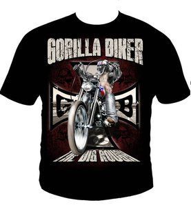 Silberr&uuml;cken Herren T-Shirt Gorilla Biker Easy Life GB70 &mdash; Black (XXXL)