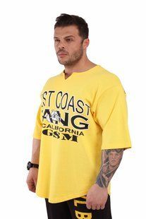 Big Sam, Футболка-Размахайка (Mesh Bodybuilding T-shirt 3285) Желтая ( L )