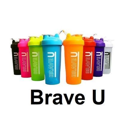 Brave U &mdash; спортивний шейкер з металевою кулькою, 700 мл, чорний