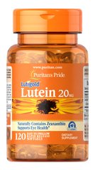 Puritans Pride, Вітаміни Lutein 20 mg with Zeaxanthin, ( 120 капсул )