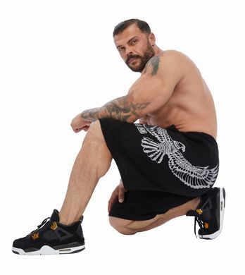 Big Sam, Шорты спортивные для бодибилдинга Men's Towel Eagle Shorts 1501-Черные ( XXXL )