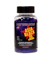 Cloma Pharma, Жиросжигатель Asia Black 25 Ephedra Original, 100 капсул