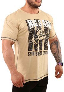 Big Sam, Футболка (Mens Gym T-shirt BS2849) Бежевая ( L )