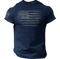 Hard Power(USA), Футболка бесшовна Flag-Logo(Oversized MD7491-7), Dark blue ( L )