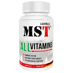 MST Sport Nutrition, Вітаміни AllVitamins Полуничні, 120 таблеток, 120 таблеток