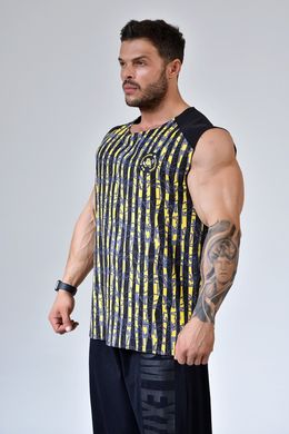 Big Sam, Футболка без рукавов Bodybuilding Mens T-Shirt 2309 Чорно\ Желтая (L)