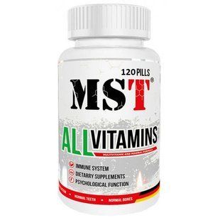 MST Sport Nutrition, Вітаміни AllVitamins Полуничні, 120 таблеток, 120 таблеток