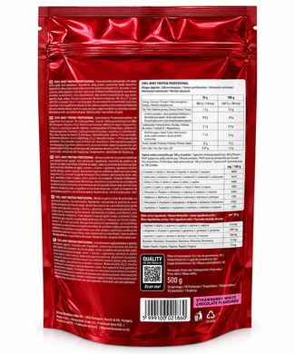 Сироватковий протеїн Scitec Nutrition 100% Whey Protein Professional 500 г, Полуниця &mdash; білий шоколад