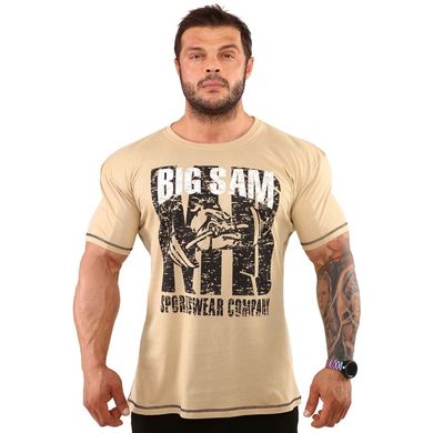 Big Sam, Футболка (Mens Gym T-shirt BS2849) Бежевая ( L )