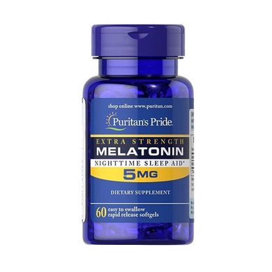 Puritan's Pride - Мелатонін Melatonin 5 мг Extra Strength (60 капсул)