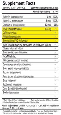 Cloma Pharma, Жиросжигатель Black Spider 25 Ephedra, 100 капсул