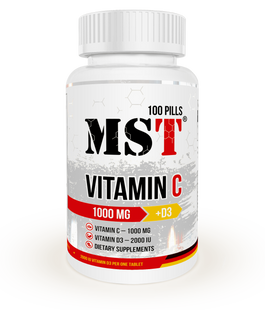 MST Sport Nutrition, Вітамін Vitamin C + D3, 100 таблеток, 100 таблеток