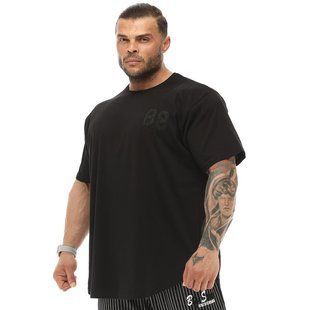 Big Sam, Футболка-Размахайка (Men's Oversize T-shirt 3340-Black&Black) Черный ( M )