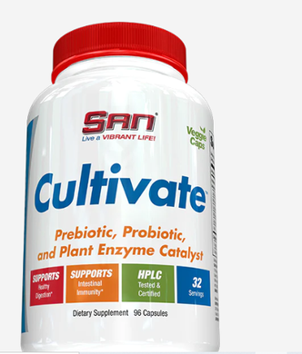 San, Cultivate Пробіотики та пребіотики Prebiotic, Probiotic and Plant Enzyme Catalyst,  (96 caps)